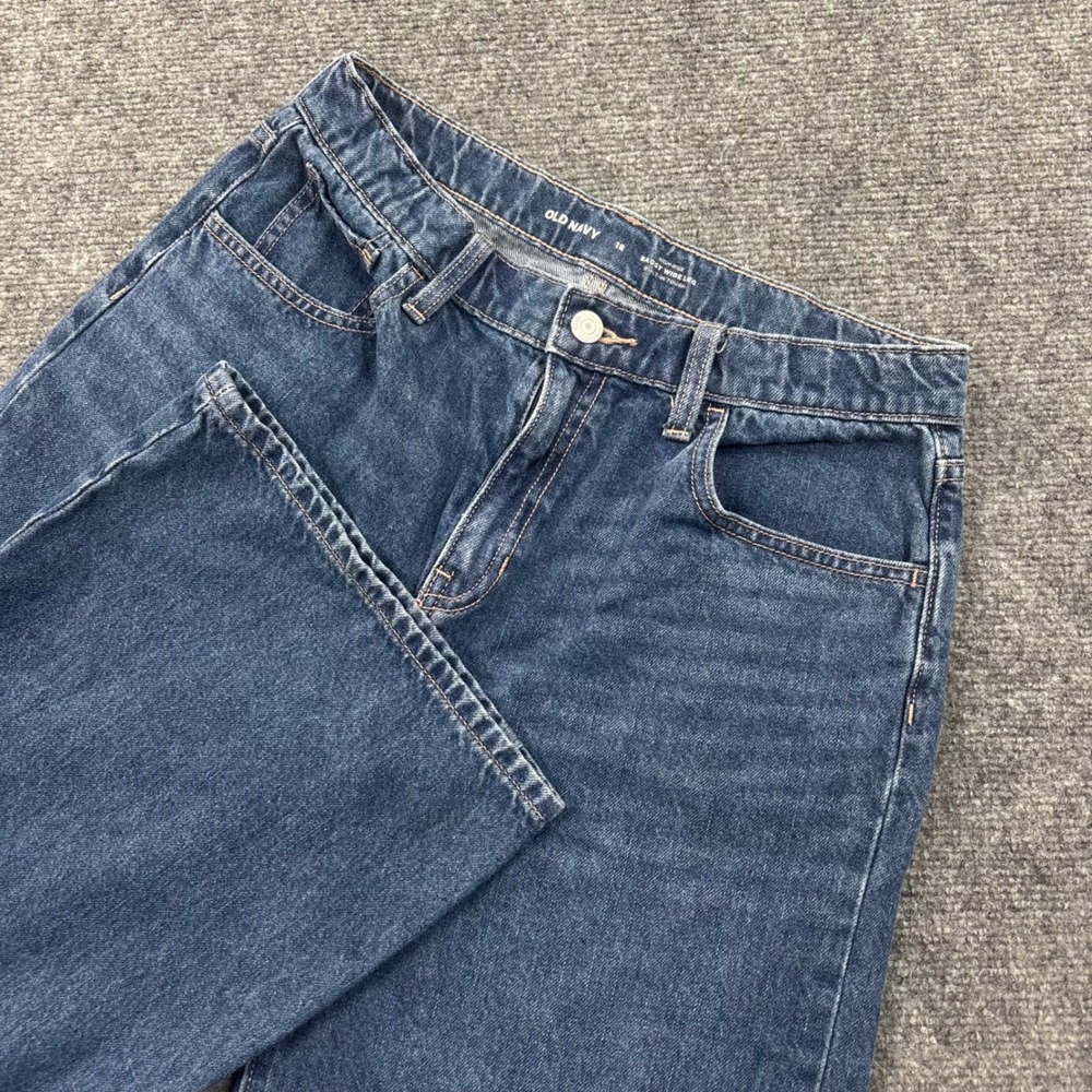 Old Navy Baggy Wide Leg Jeans‎ Size 18 Blue High Rise Built-In Tough Women's